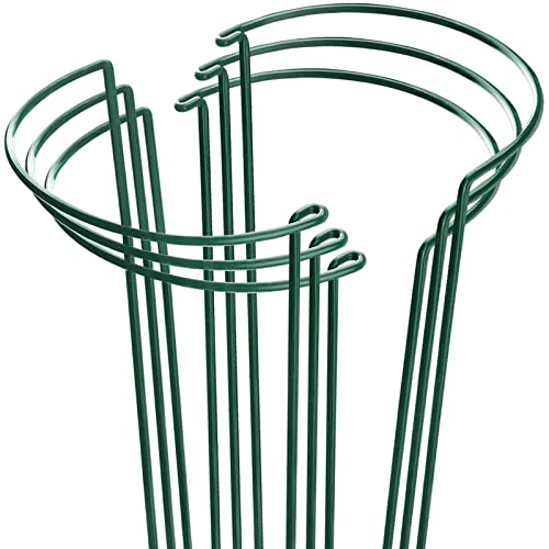 HiGift 6 Pack Plant Support Plant Stakes, Metal Peony Cages and Supports, Outdoor Garden Stakes Plant Cage, Large Plant Support Rings for Tomato,Rose,Flowers Vine,Indoor Tall Plants (10