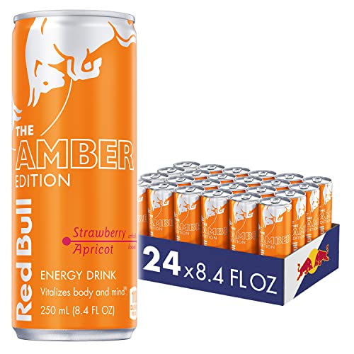 Red Bull Amber Edition Strawberry Apricot Energy Drink, 8.4 Fl Oz, (Pack of 24)