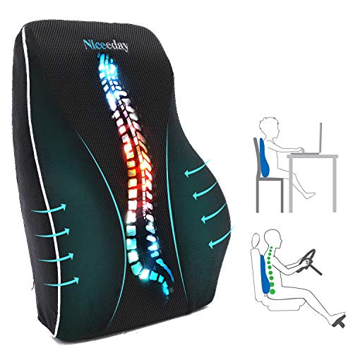 Lumbar Support Pillow for Office Chair Car, Gaming Chair Lower Back Pain Relief Memory Foam Cushion with 3D Mesh Cover Ergonomic Orthopedic Back Rest（16.31