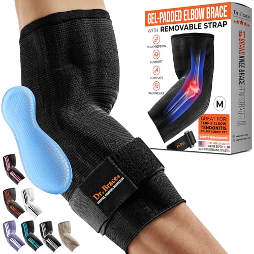 DR. BRACE® ELITE Elbow Brace support, Breathable Elbow Compression Sleeve with Gel Pad for Golfer