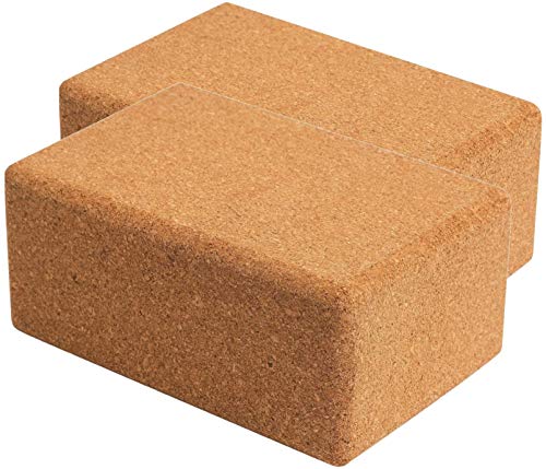 Cork Yoga Blocks 2 Pack Set -Natural Cork from Portugal, 9