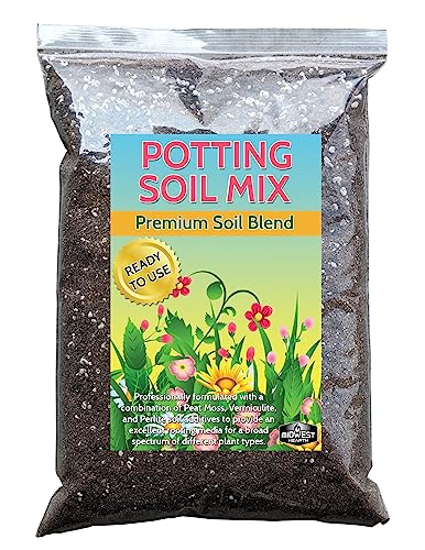 Premium Potting Soil Mix with Peat Moss, Vermiculite, Perlite (Made in USA) (8 Dry Quarts)