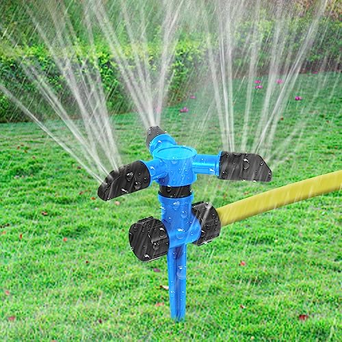 Yard Sprinkler for Lawn, Garden Sprinkler 360 Degree Rotation for Yard Large Area, Adjustable Garden Water Sprinklers Auto Irrigation System Suitable for Yard Kids Playtime