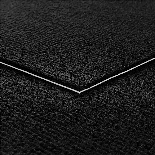 Livelynine Black Carpet Tiles with Padding Attached for Bedroom Residential Basement Flooring Carpet Squares Padded Non Slip Washable Rug Tiles for Floor Kitchen Carpet Floor Tiles 12x12 Inch 4-Tiles