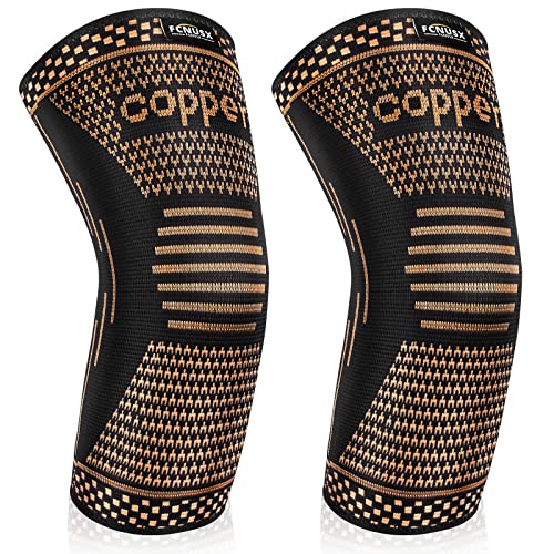 FCNUSX Copper Elbow Brace Compression Sleeve for Pain Relief Men & Women, Arm Support Sleeves Forearm Pain Relief Pads Braces