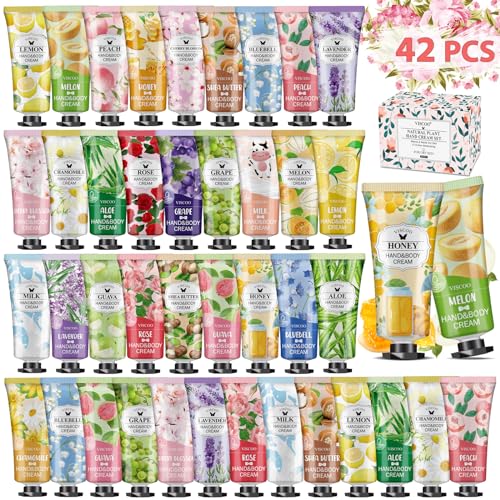 42 Pack Hand Cream Gifts Set For Women,Bulk Hand Lotion Travel Size for Dry Cracked Hands,Mini Hand Lotion for Valentines Day Gifts, Baby Shower Party Favors,Appreciation Gift,Mothers Day Gifts