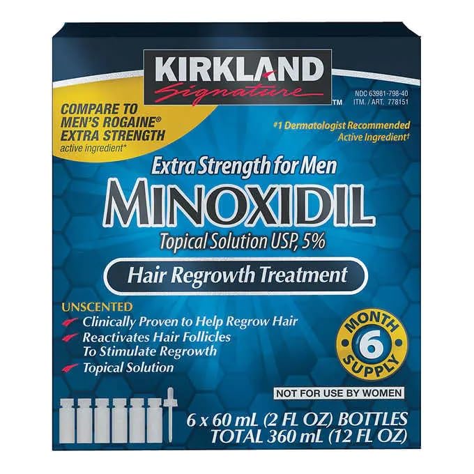 Minoxidil Liquid Extra Strength Hair Regrowth Treatment for Men, 5% Topical Solution, 6 Months Supply - Dropper Applicator Included - Dermatologist Recommended by 4K Logistics